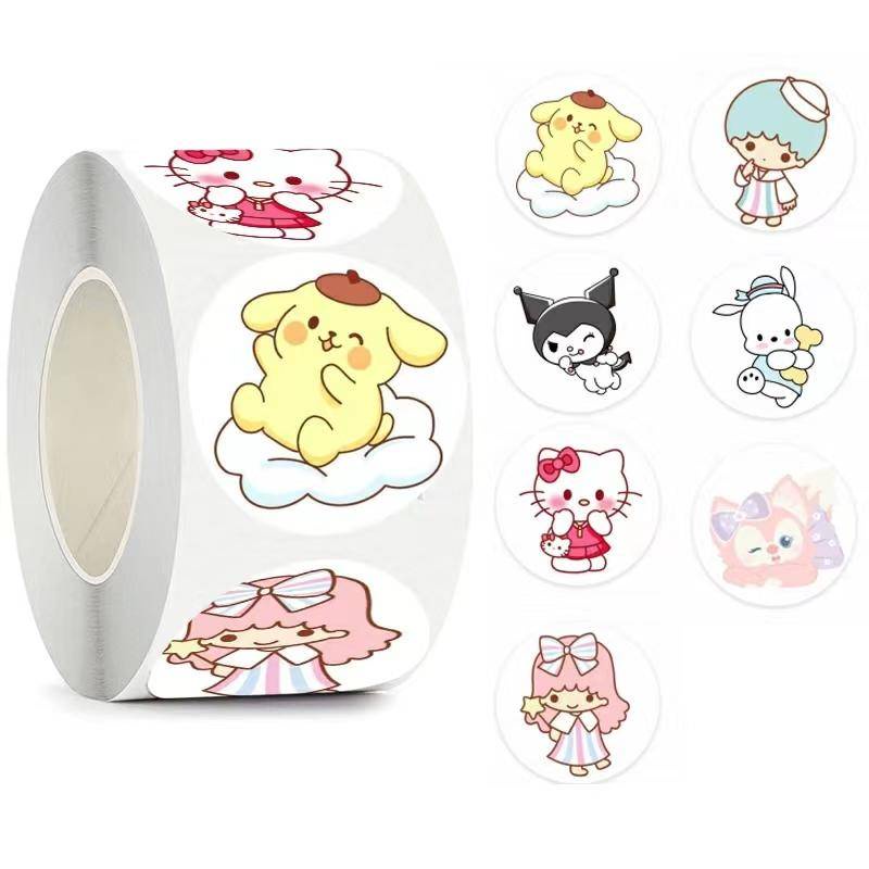 SANRIO Cuộn 5 / 500 Nhãn Dán Hình Cinnamoroll Dễ Thương Trang Trí Sổ Tay / Nhật Ký / Quà Sinh Nhật