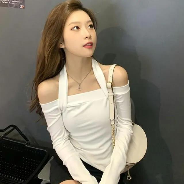 Áo thun COZOKC tay dài trễ vai thiết kế độc đáo thời trang