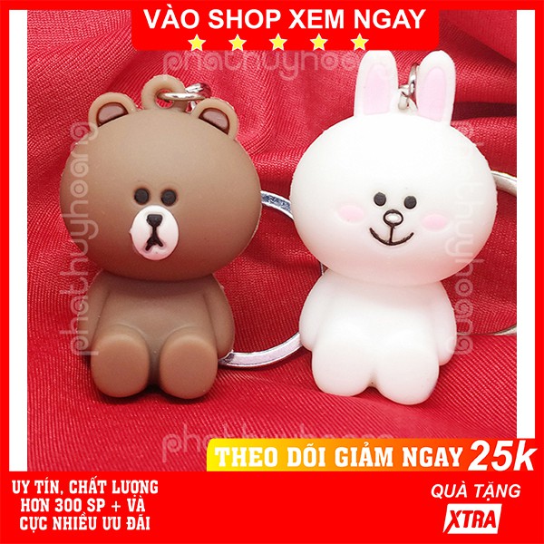 Móc khóa đôi thỏ Cony và gấu Brown 🐻🐰 FREESHIP 🚛 Có video thật 🎥 Móc khóa đôi thỏ Cony và gấu Brown - Phát Huy Hoàng