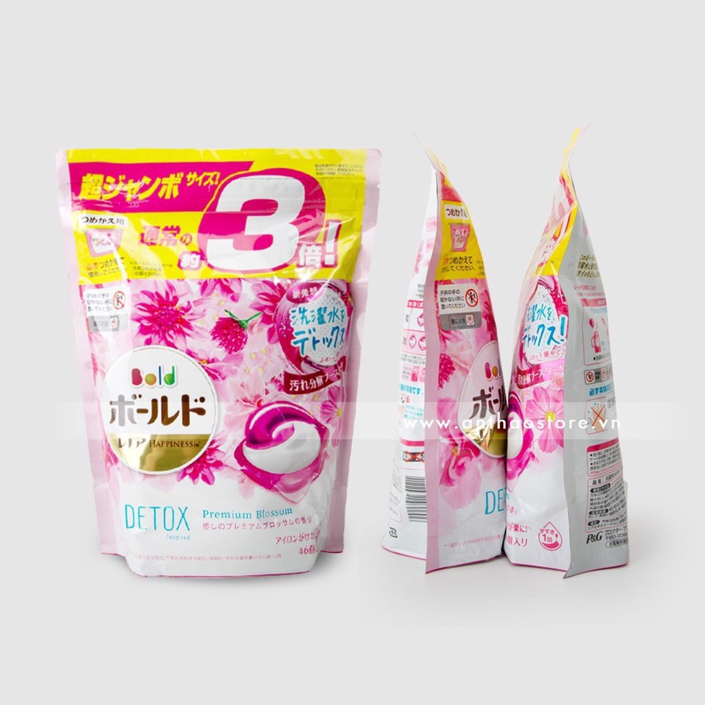 Viên giặt xả Gelball 3D Bold P&amp;G Nhật Bản 46 viên 2 mùi hương