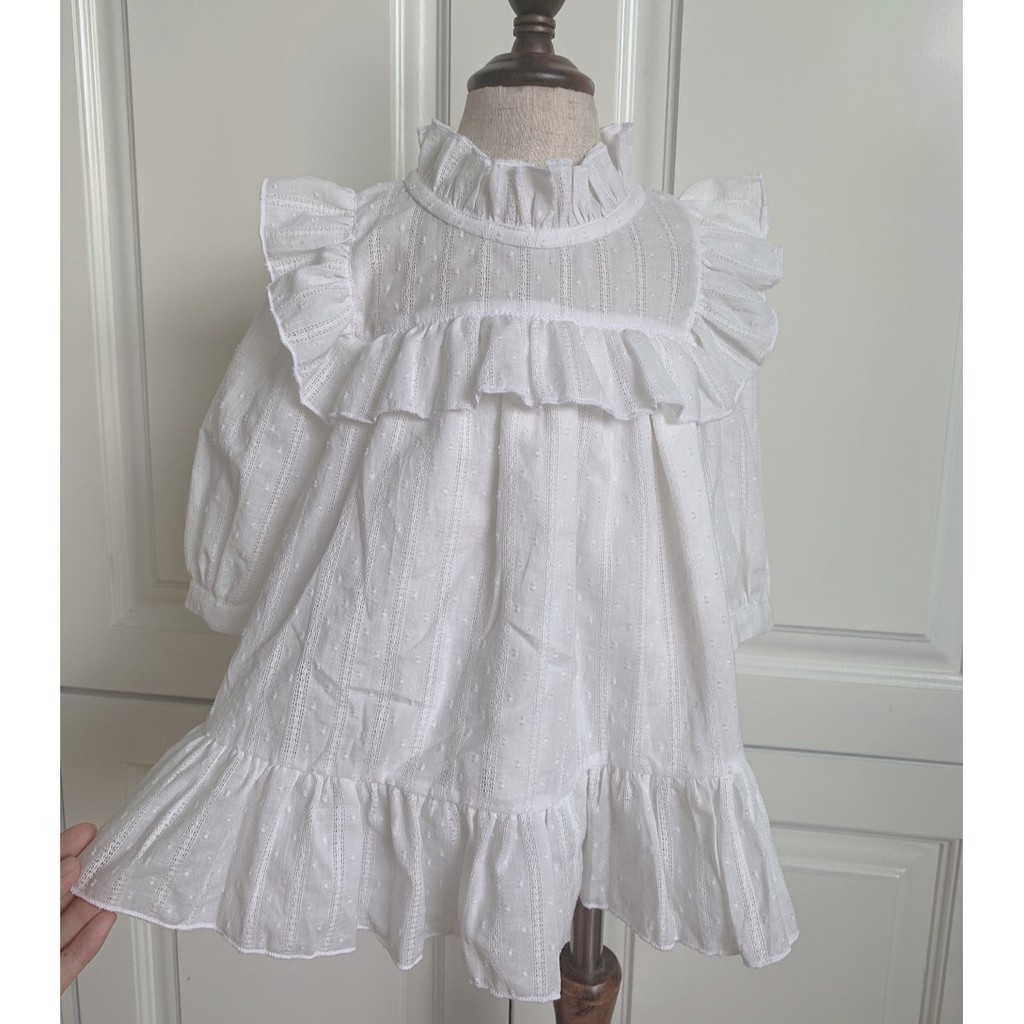 Đầm bé gái ⚡ 𝗙𝗥𝗘𝗘𝗦𝗛𝗜𝗣 ⚡ Hàng thiết kế cao cấp - Chất liệu thô trắng hạt thêu ren siêu mềm mại và an toàn cho bé