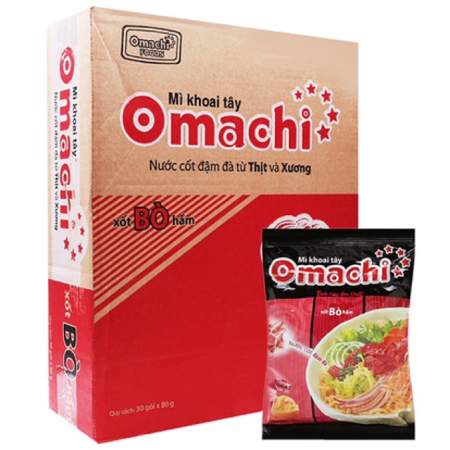 Thùng Mì Khoai Tây Omachi 30 gói x80g