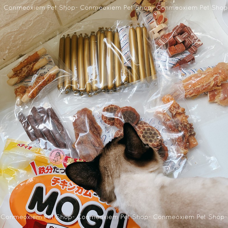 Bánh thưởng cho chó Mogu hỗn hợp 9 loại snack 1,3kg thức ăn vặt huấn luyện cún Con Mèo Xiêm