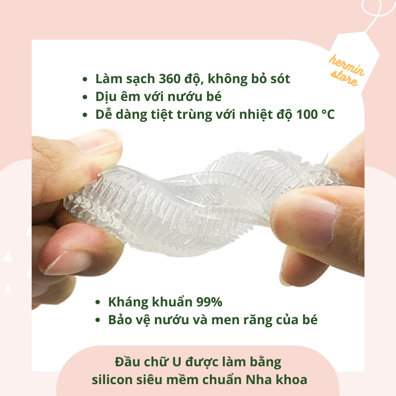 Bàn chải chữ U cho bé - bàn chải đánh răng điện cho bé tặng kèm đầu bàn chải thay thế hoặc cốc sạc dự phòng