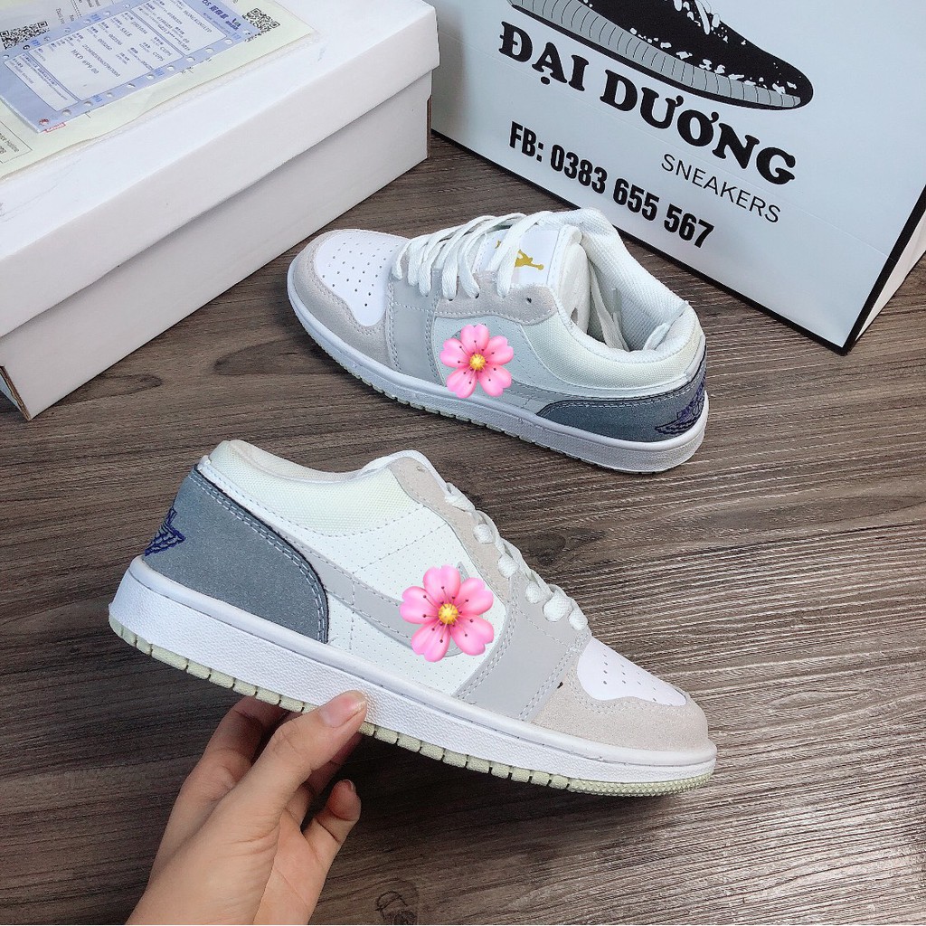 jordan xám xanh thấp cổ [TẶNG MÓC KHÓA - FULL BOX] giày jd xám xanh thấp cổ giày thể thao jordan xám xanh thấp cổ nam nữ