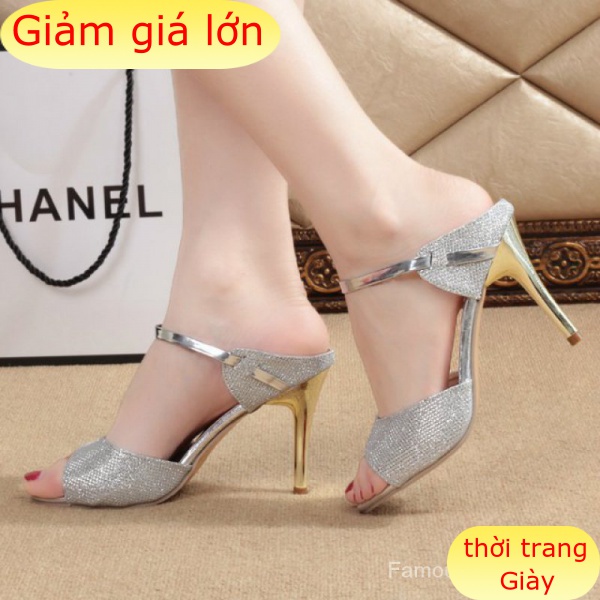 Giày Cao Gót 9cm Hở Mũi Thời Trang Gợi Cảm Cho Nữ