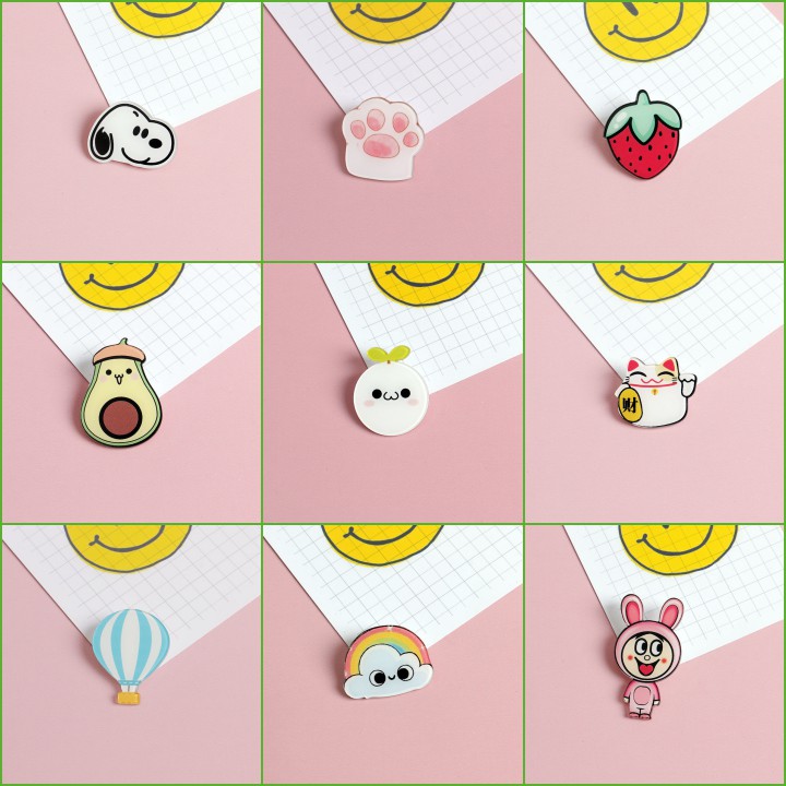 Z0380 Pin Cài Ba Lô, Huy Hiệu Mini Cài Áo, Cặp Xách Nhiều Mẫu Cute Trend Ins Bukao