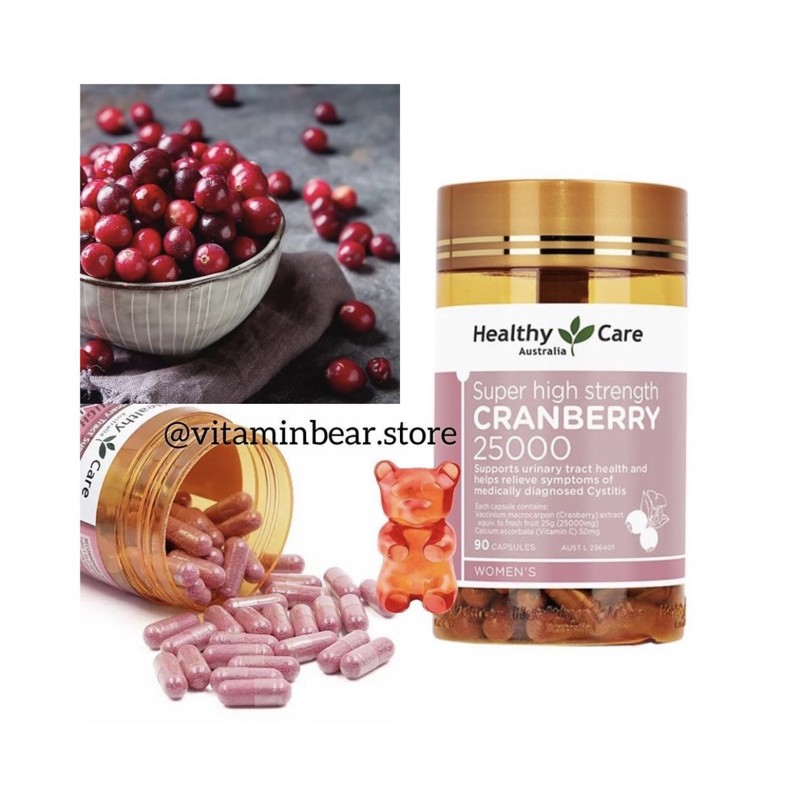 Healthy Care Super Cranberry 25000mg có chứa nam việt quất (cranberry) hàm lượng cao