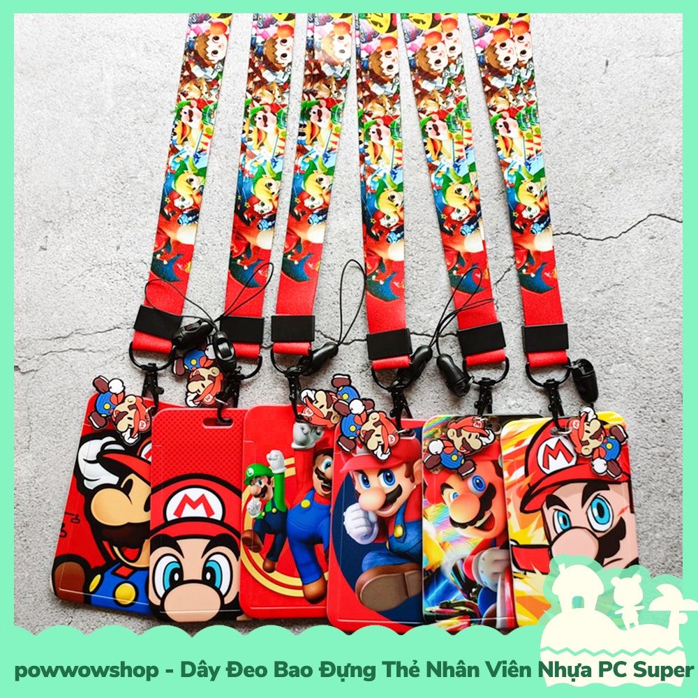 [Sẵn VN - Hỏa Tốc] Dây Đeo Thẻ Bao Thẻ Nhân Viên Nhựa PC Phong Cách Nhân Vật Game Super Mario
