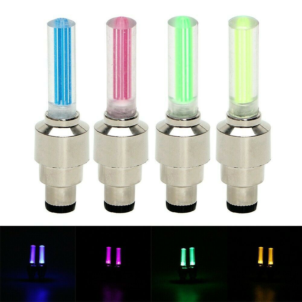 Set 2 nắp đậy van lốp xe đạp/mô tô chống nước có đèn led neon nhiều màu sắc đẹp mắt