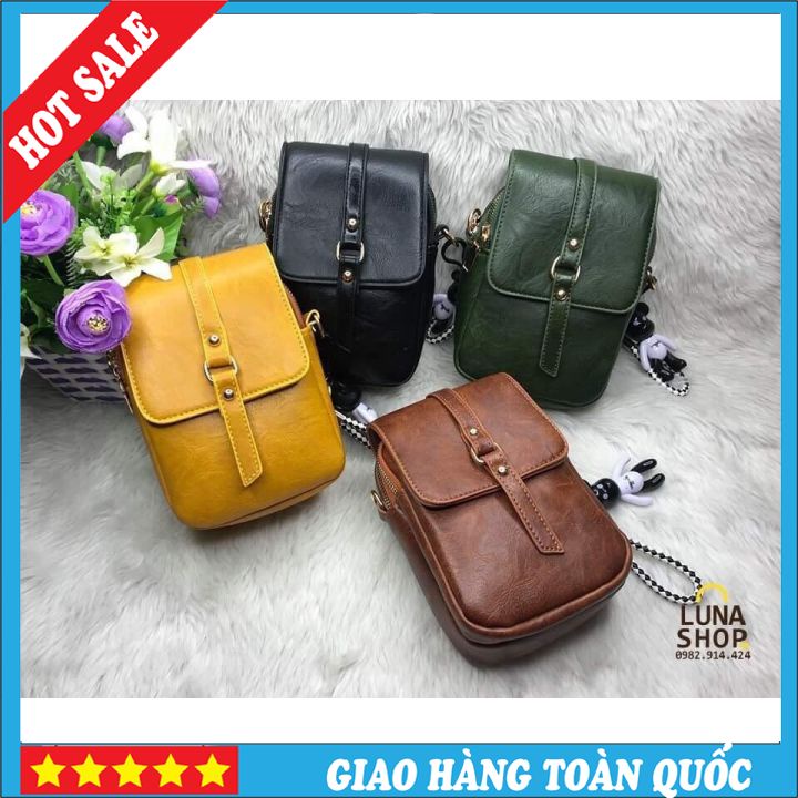 Túi Đeo Chéo Nữ Chính Hãng - Nhiều Ngăn Đựng Thẻ Điện Thoại Nhỏ Gọn Tiện Lợi