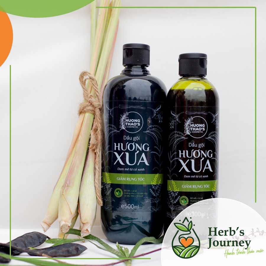 Dầu gội thảo mộc Hương Xưa - Organic - Chiết xuất vỏ bưởi bồ kết thảo dược tự nhiên - giảm rụng tóc, kích thích mọc tóc