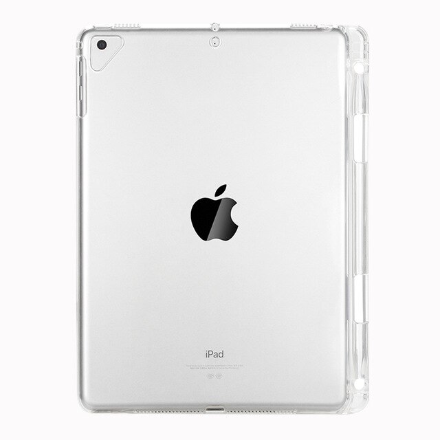 Ốp Lưng Silicone Mềm Trong Suốt Có Giá Đỡ Bút Cảm Ứng Cho Apple Ipad Air 3 10.5 A2123 A2153 A2152