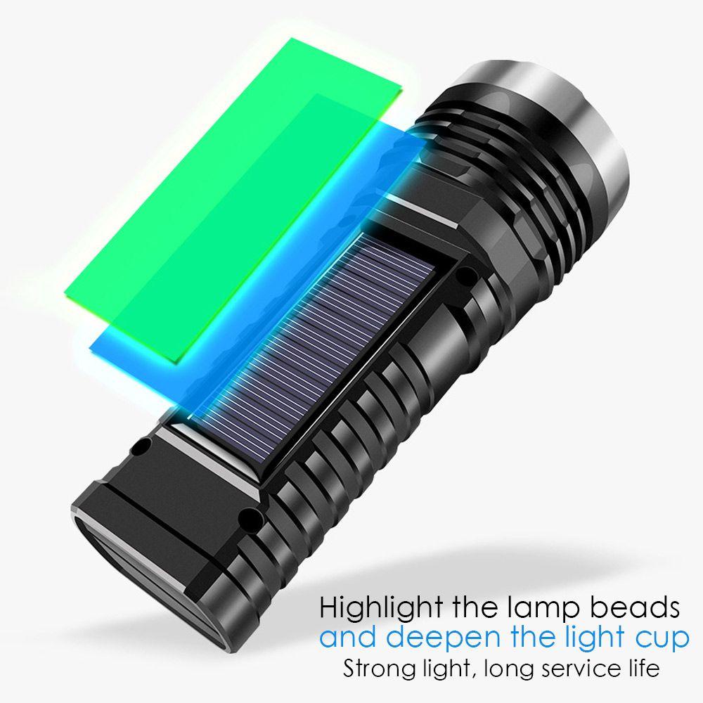 Đèn Pin Năng Lượng Mặt Trời Mini Siêu Sáng SHOUKEY COB 18650