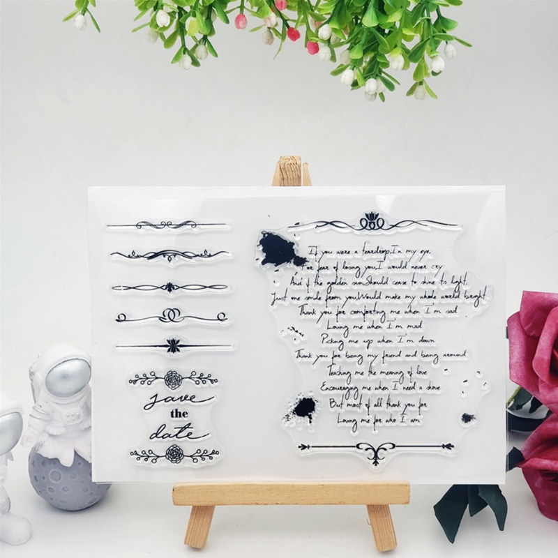 Con Dấu Silicone Trong Suốt In Chữ Love Poems Trang Trí Sổ Lưu Niệm Diy