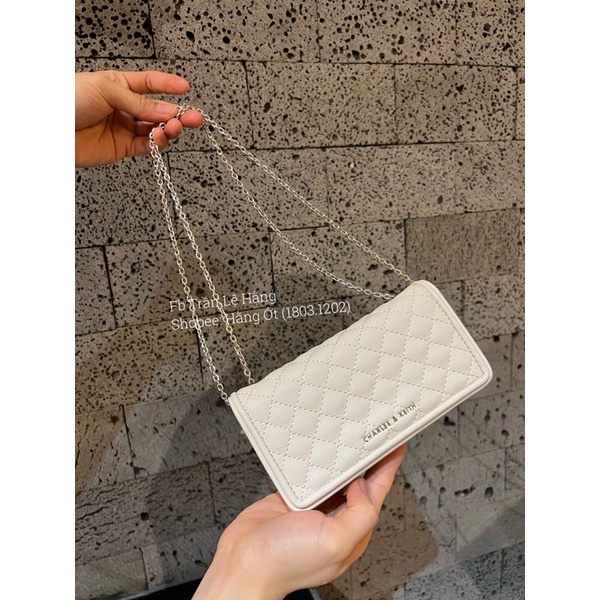[ KÈM HỘP] Túi chữ N da hạt size mini 16cm
