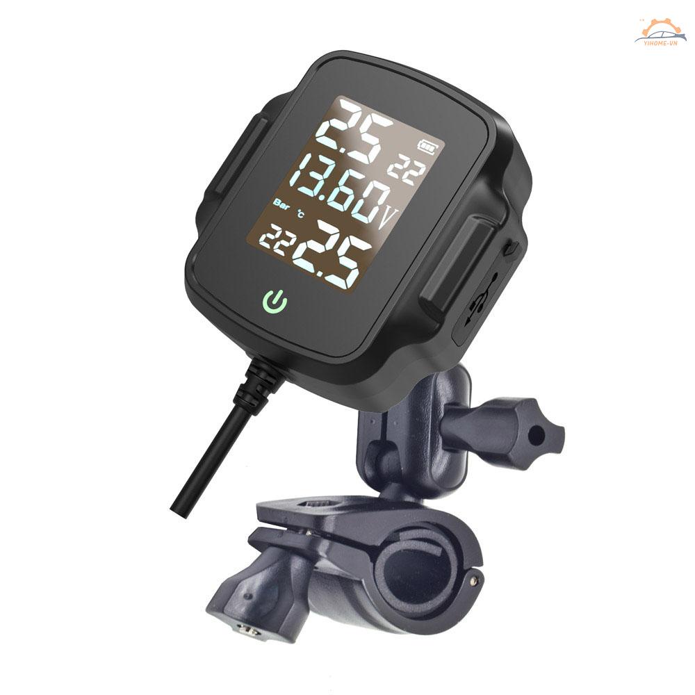 Thiết Bị Giám Sát Áp Suất Lốp Xe Máy TPMS Chống Nước Với 2 Cảm Biến USB