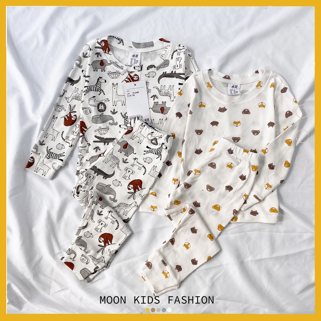 Set 2 Bộ Mặc Nhà Cotton HM Họa Tiết Thú Cho Bé Trai, Bé Gái - Moon kids fashion