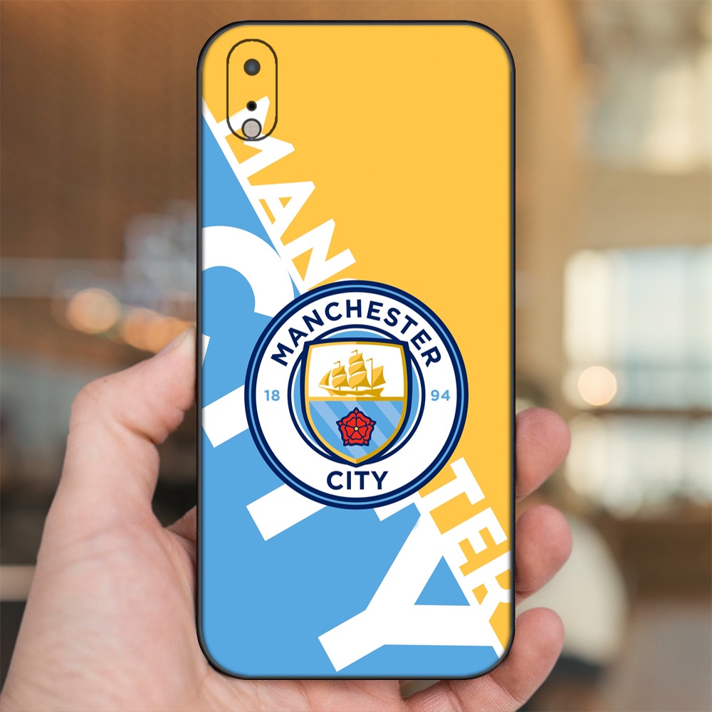 Ốp lưng iPhone Xr dẻo đen cạnh vuông in hình Manchester City MC