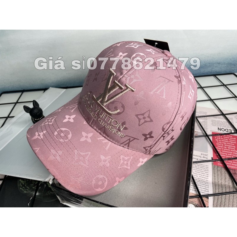 nón kết gấm in + thêu chữ màu lạ thời trang