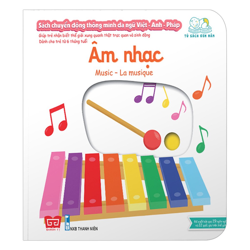 Sách chuyển động thông minh đa ngữ Việt Anh Pháp - Âm nhạc
