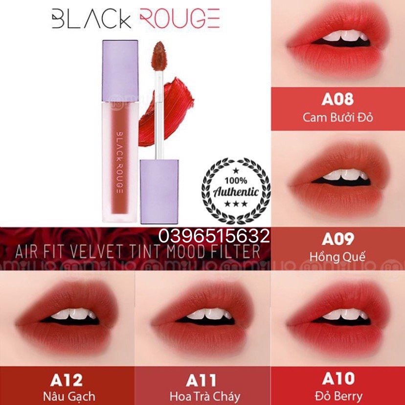 (A08,A09,A10,A11,A12) Son Kem Black Rouge Airfit Velvet Ver 2