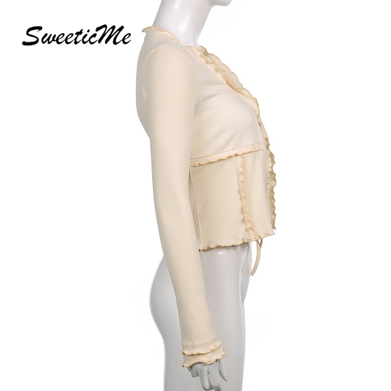 Áo Thun Cardigan Tay Dài Cổ Chữ V Hở Lưng Gợi Cảm Hàng Mới Dành Cho Bạn Nữ