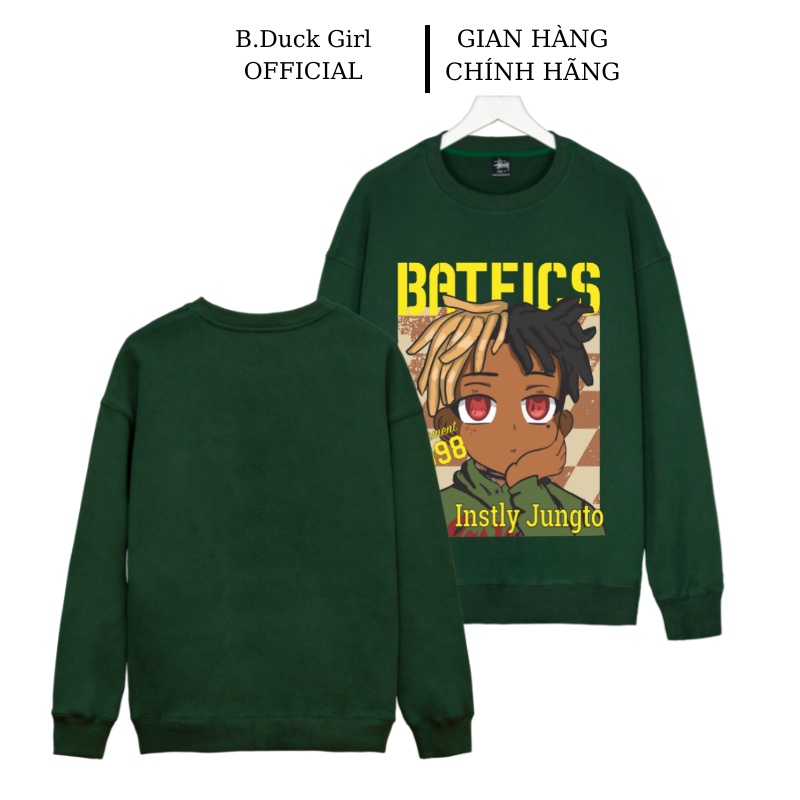 Áo nỉ sweater  nam nữ form rộng vải nỉ bông dày dặn phong cách Ulzzang BATFICS -B.Duck Girl