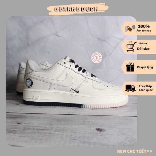Giày thể thao AF1 custom Brooklyn kem sữa - Giày sneaker nam nữ AF1 | Fullbox