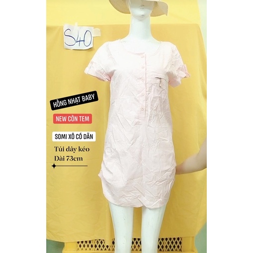 đầm hồng somi xô có dãn size S-M.S40