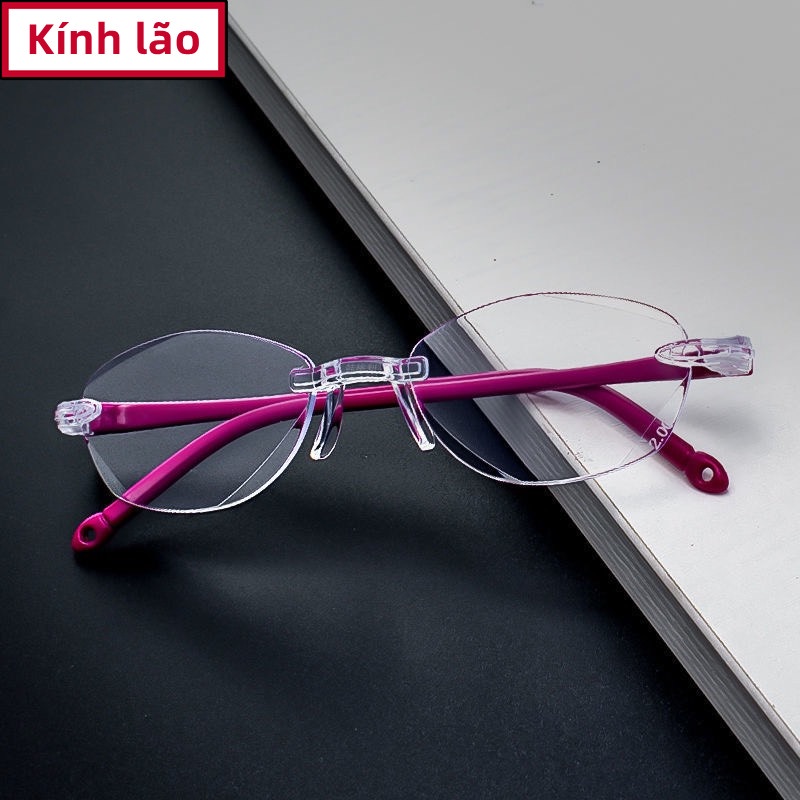 Kính lão thời trang nữ, tròng cắt cạnh , gọng dẻo bền đẹp màu hồng, sang chảnh mã H805
