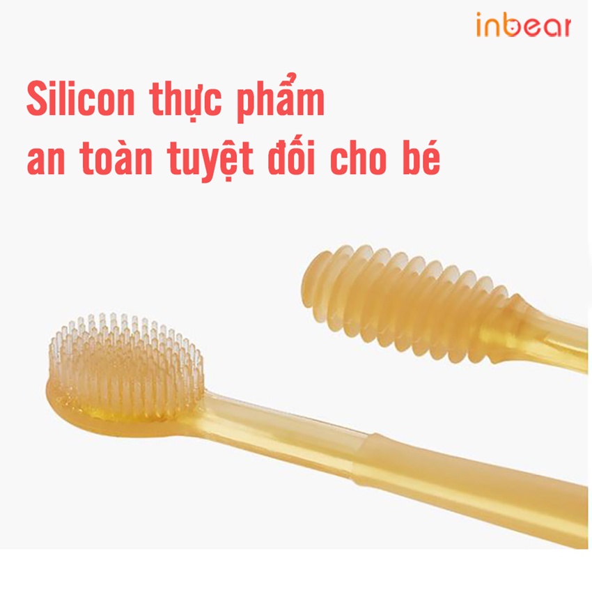 Set Rơ Lưỡi,Tưa Lưỡi Và Bàn Chải Đánh Răng Silicon Cho Bé Inbear