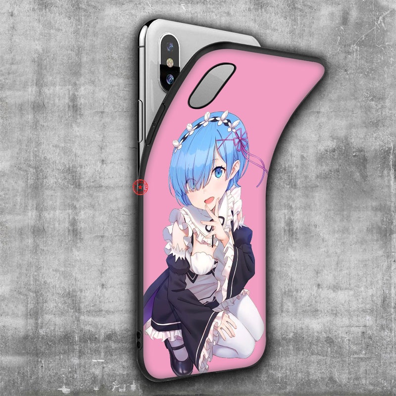Ốp điện thoại mã UOL14 hình anime Re Zero Ram Rem thích hợp cho IPHONE SE XR 5 5S 6 6S 7 8 11 PRO MAX PLUS