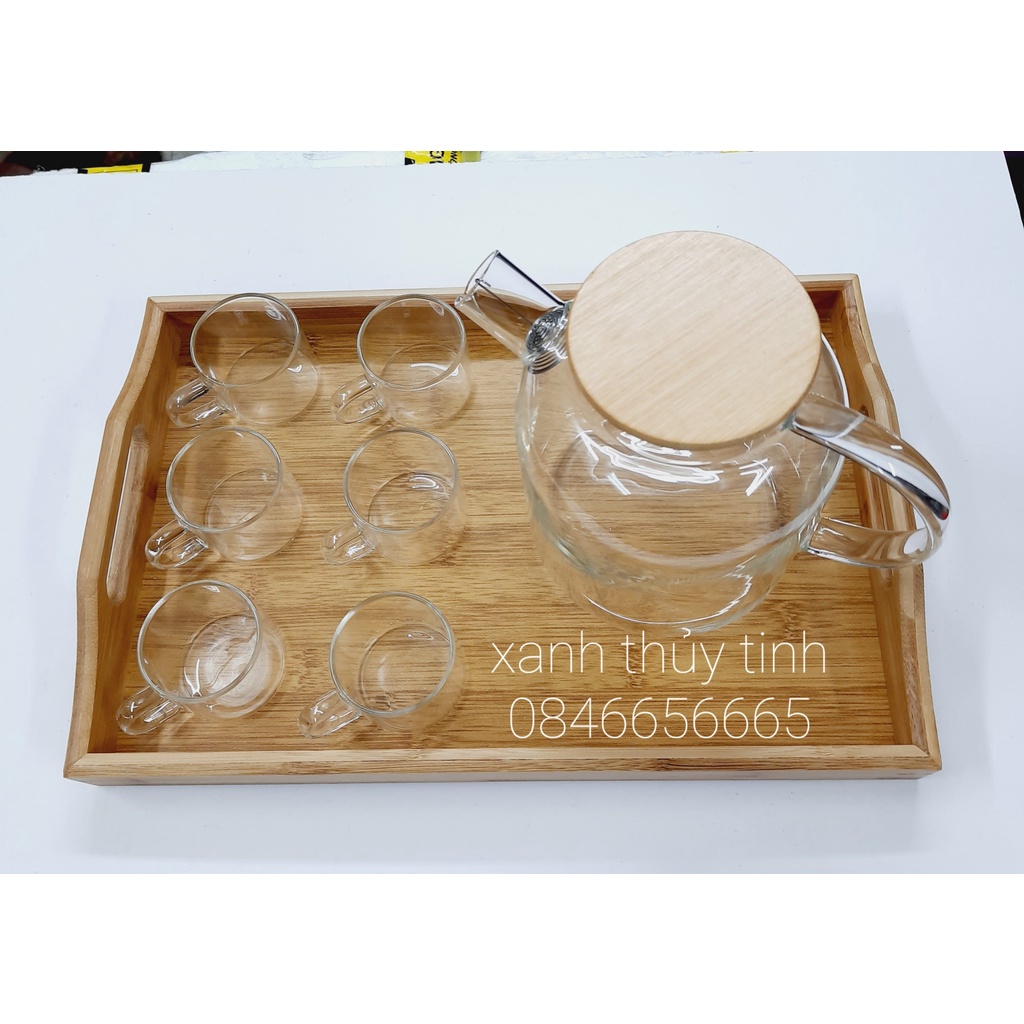 Bộ bình trà 1,6l + 6 chén quai trụ 100ml(AT17.1+CT3)