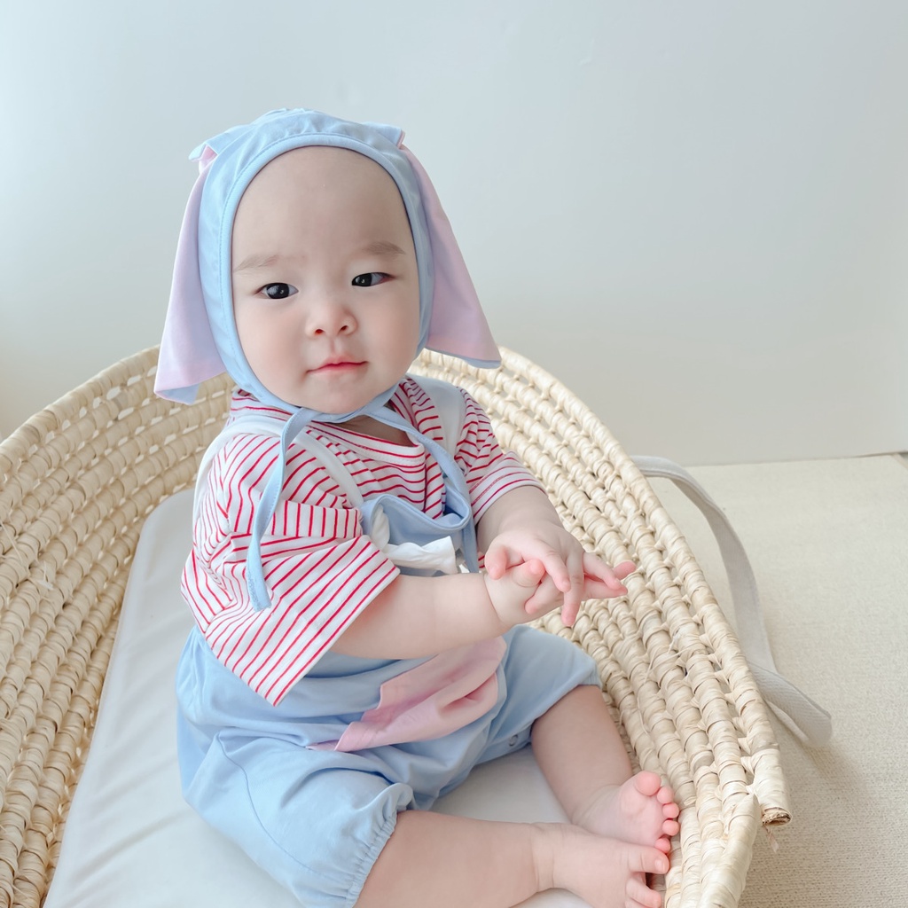 Áo Liền Quần + Nón Đáng Yêu Cho Bé Mới Sinh