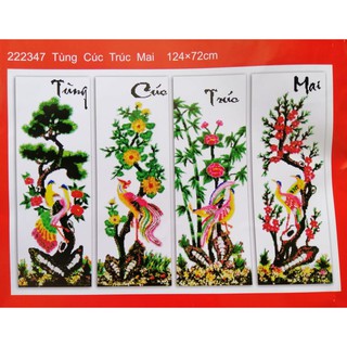 Tranh thêu chữ thập tứ quý 222347