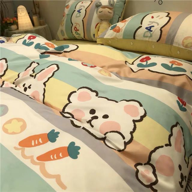 Bộ cotton poly Gấu thỏ