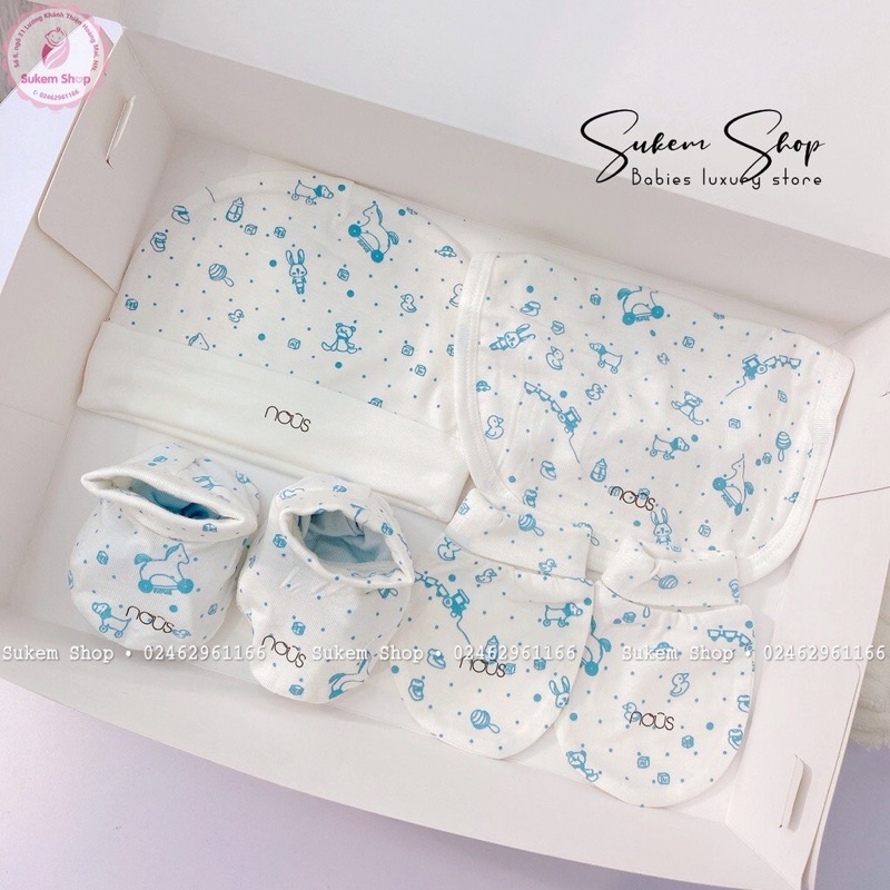 Set Mũ, Bao Tay, Bao Chân Nous Petit - Phụ Kiên Cho Bé Sơ Sinh/ Newborn/NB