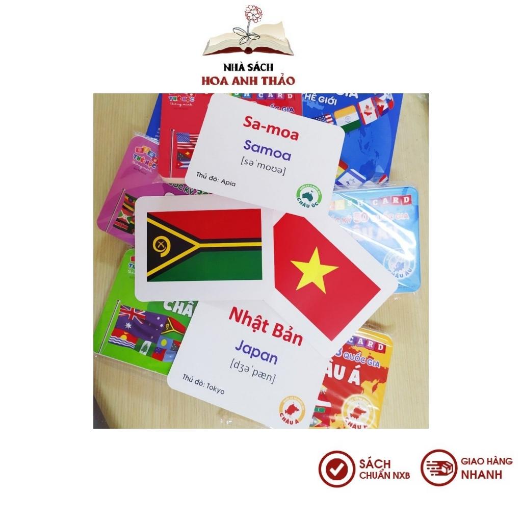 Bộ Thẻ Học Song Ngữ Quốc Kỳ Các Quốc Gia Trên Thế Giới Việt Hà - 175 Flaschcard Cờ Các Nước Kèm Hình Ảnh sinh động