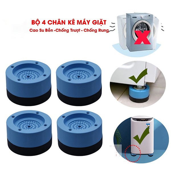 Bộ 4 đế chống rung máy giặt, đệm lót chân náy giặt êm ái chống ồn hiệu quả