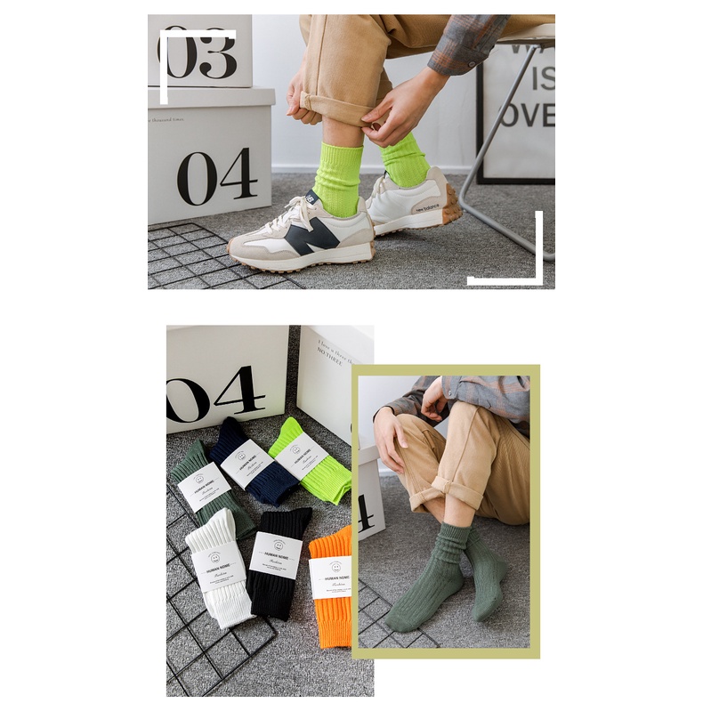 Tất nam len cao cổ dày dặn cao cấp - Vớ cao cổ cotton nam nữ thể thao street wear