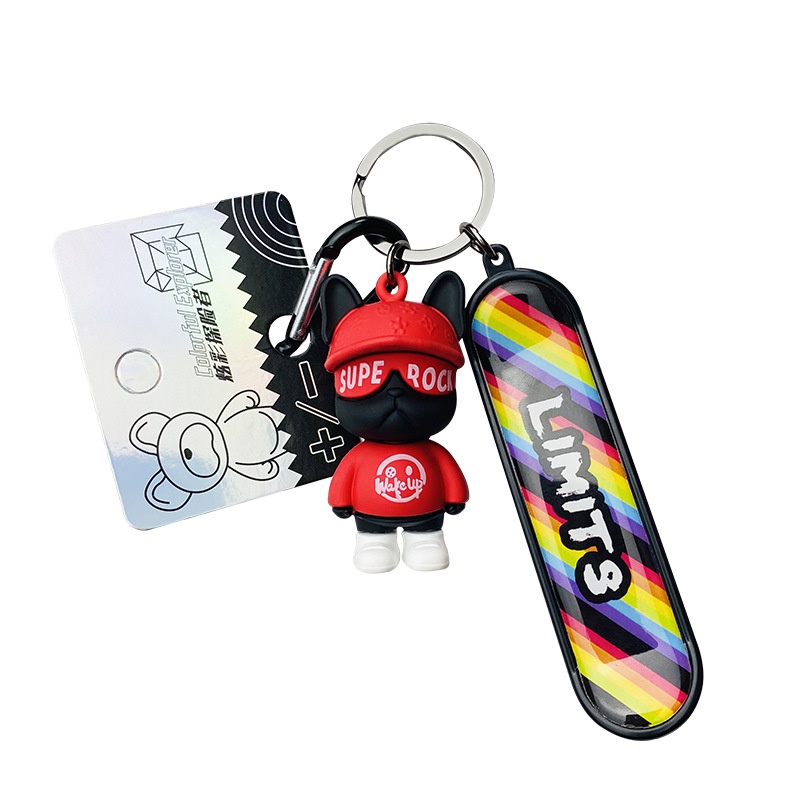 Móc Khóa Xe Hơi/Túi Xách Hình Gấu Bông Ván Trượt Cá Tính Sáng Tạo