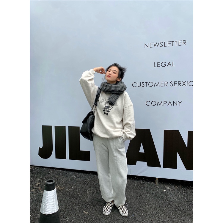 Áo sweater cổ tròn tay dài dáng rộng phong cách thời trang hàn quốc cho nữ | BigBuy360 - bigbuy360.vn