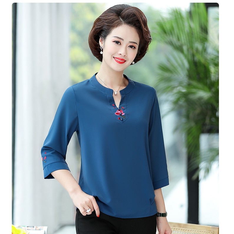 Áo Trung Niên Nữ Bigsize, Mẫu Sơ Mi Kiểu Trung Niên Tay Lỡ Form Rộng Cho Mẹ, Thời Trang NP CLOTHING | BigBuy360 - bigbuy360.vn