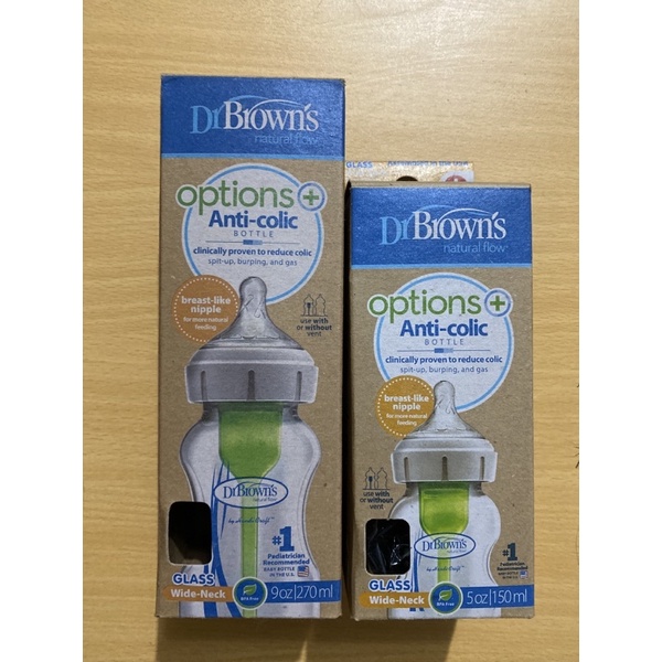 Bình thuỷ tinh và nhựa Browns Options, núm ti cổ rộng các size