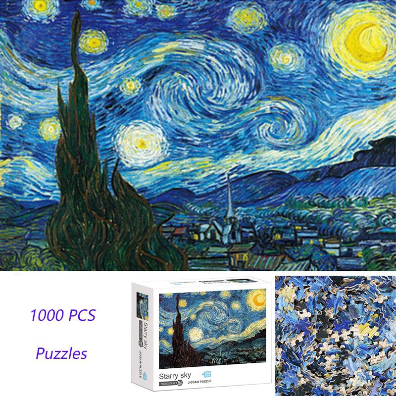 Bộ Xếp Hình 1000 Mảnh Ghép Theo Mẫu Của Van Gogh
