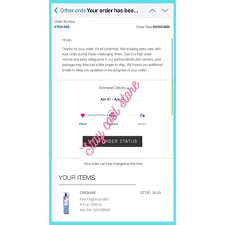 Xịt thơm 𝑮𝑰𝑵𝑮𝑯𝑨𝑴 Body Mist Bath & Body Works