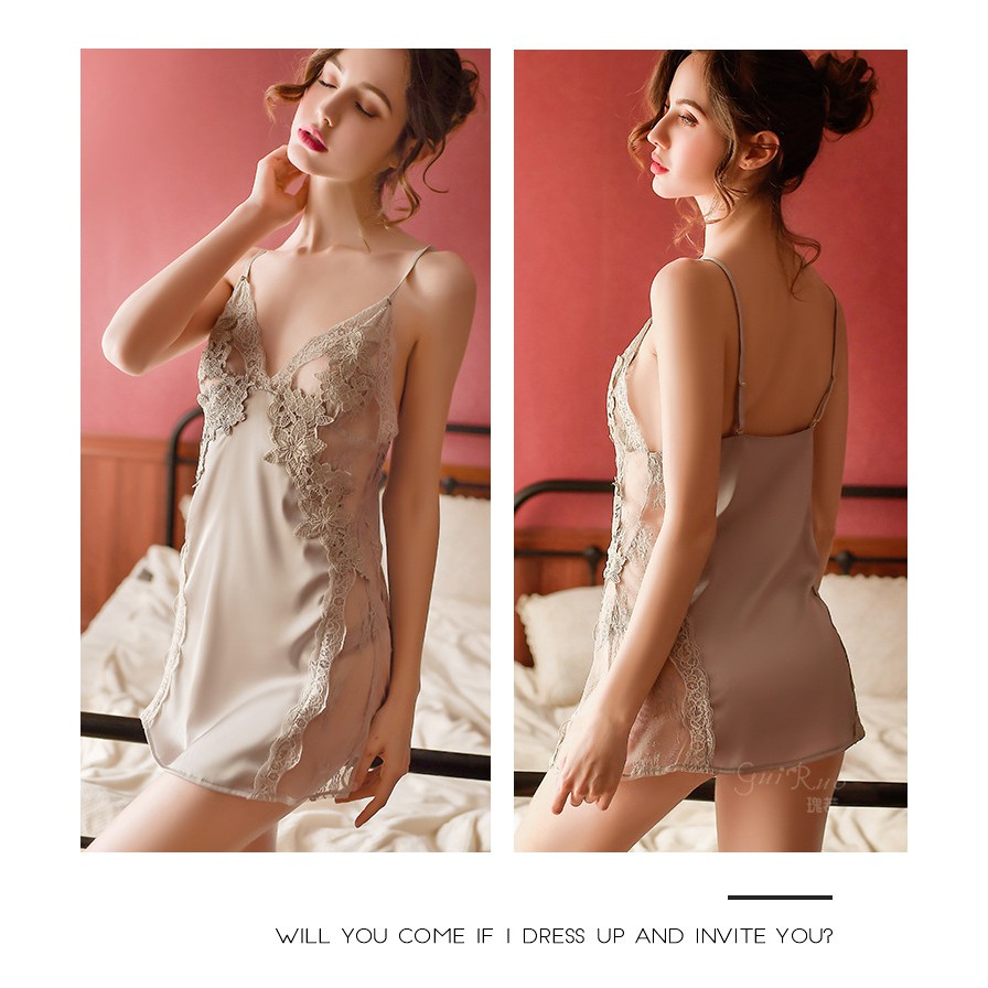 váy ngủ lụa phối ren | BigBuy360 - bigbuy360.vn