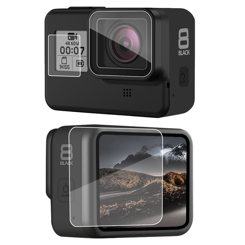 Set 6 Miếng Dán Cường Lực/ PET 2.5D Bảo Vệ Cho Camera Gopro Hero 8