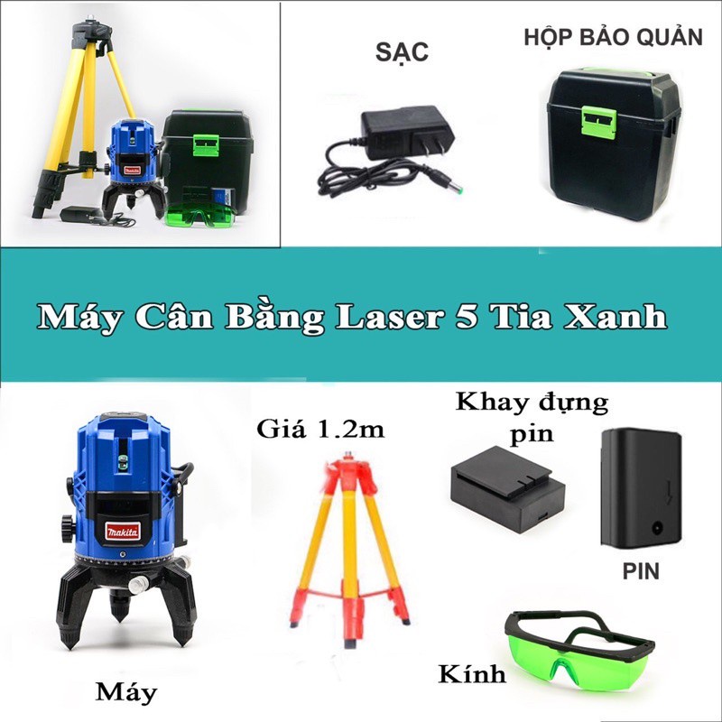 Máy cân bằng laser MKT 5 tia xanh bắn cốt cân mực XCU